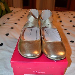 NIB  Nina Marissa Platino Gold Metallic Ballet Flats
